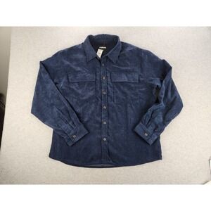 NWT RSQ Corduroy Mens‎ Size XL Navy Blue Premium Button Cords Shirt  MSRP $45